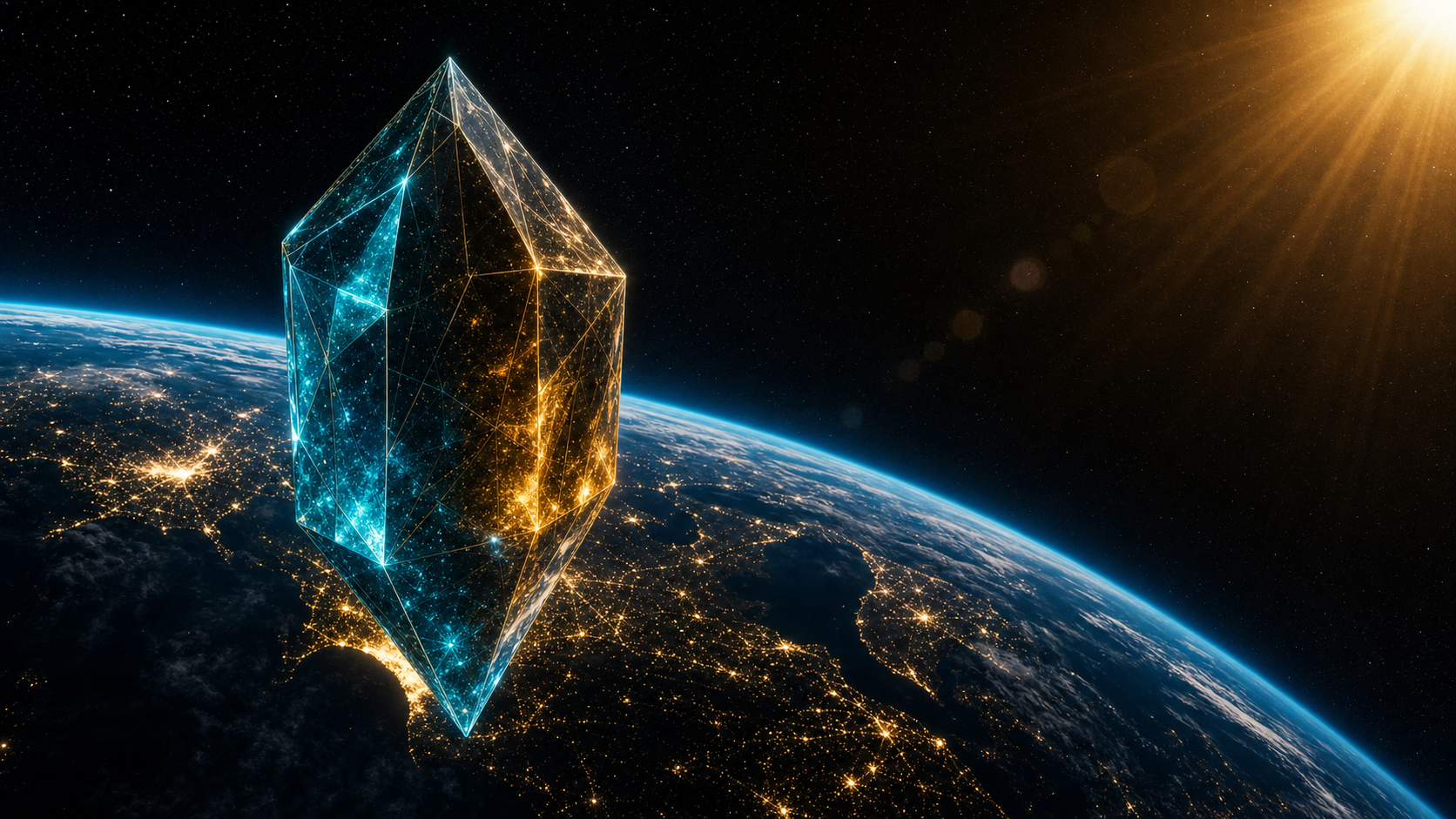A protein crystal polymorph grown in orbit, suspended above Earth